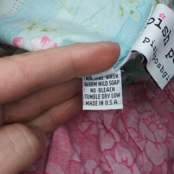 3/$18 Pish Posh Girls Cottagecore Style Patchwork Floral Ruffled Hem Dress - Picture 10 of 11